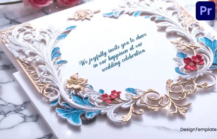 Modern 3D Whimsical Floral Wedding Invitation Slideshow